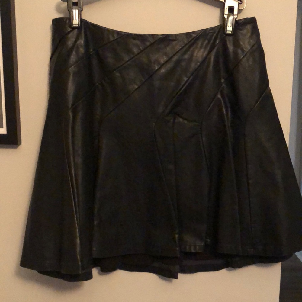 Free People Leather Pleated Mini Skirt